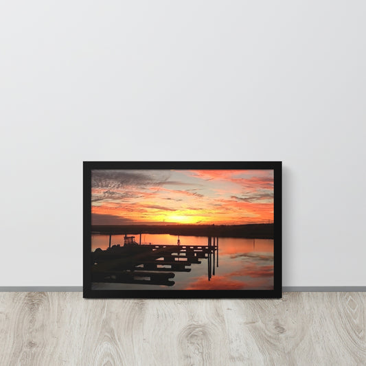 Sunset on Cape May Harbor Framed Poster