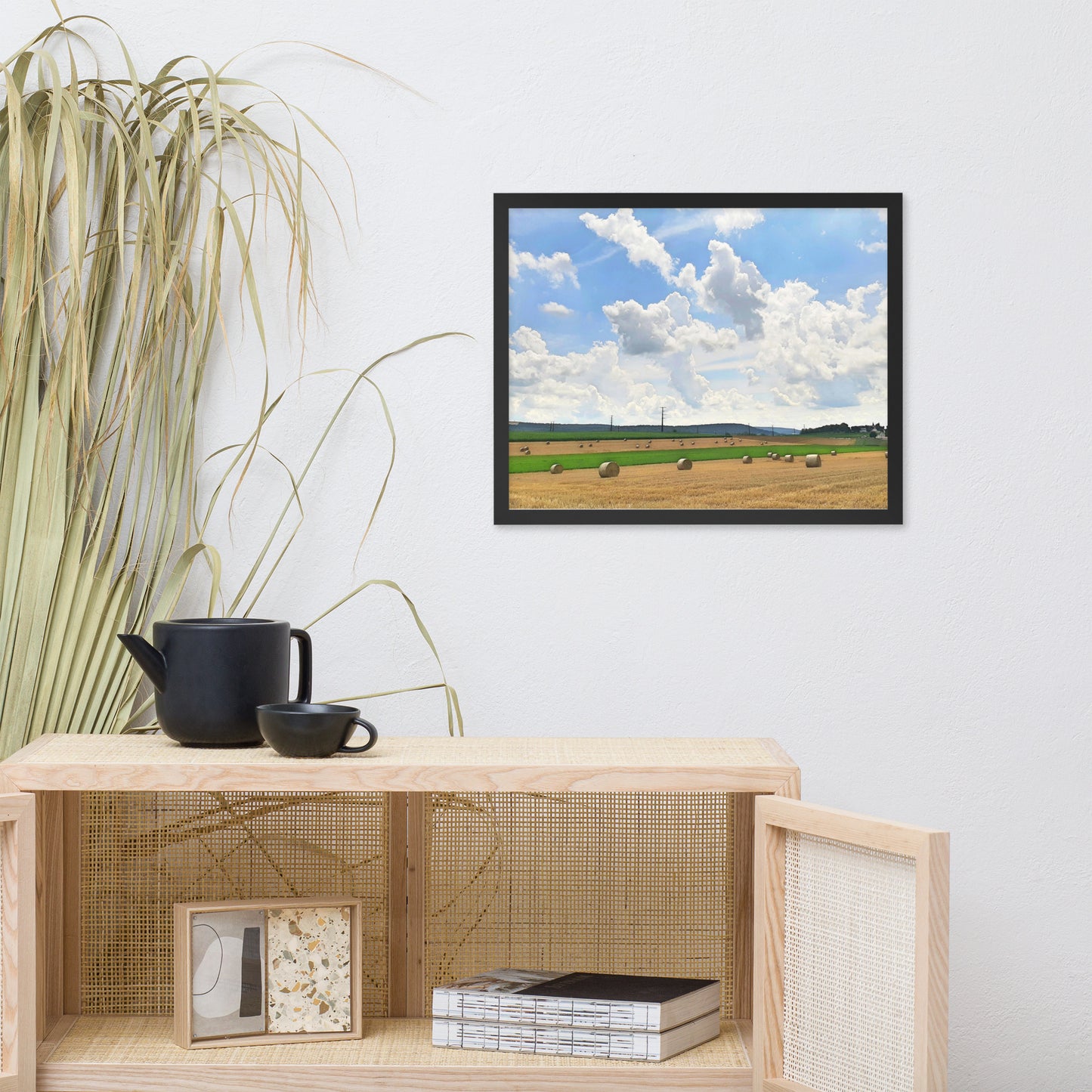 Bales of Wheat Farm Scene Framed poster