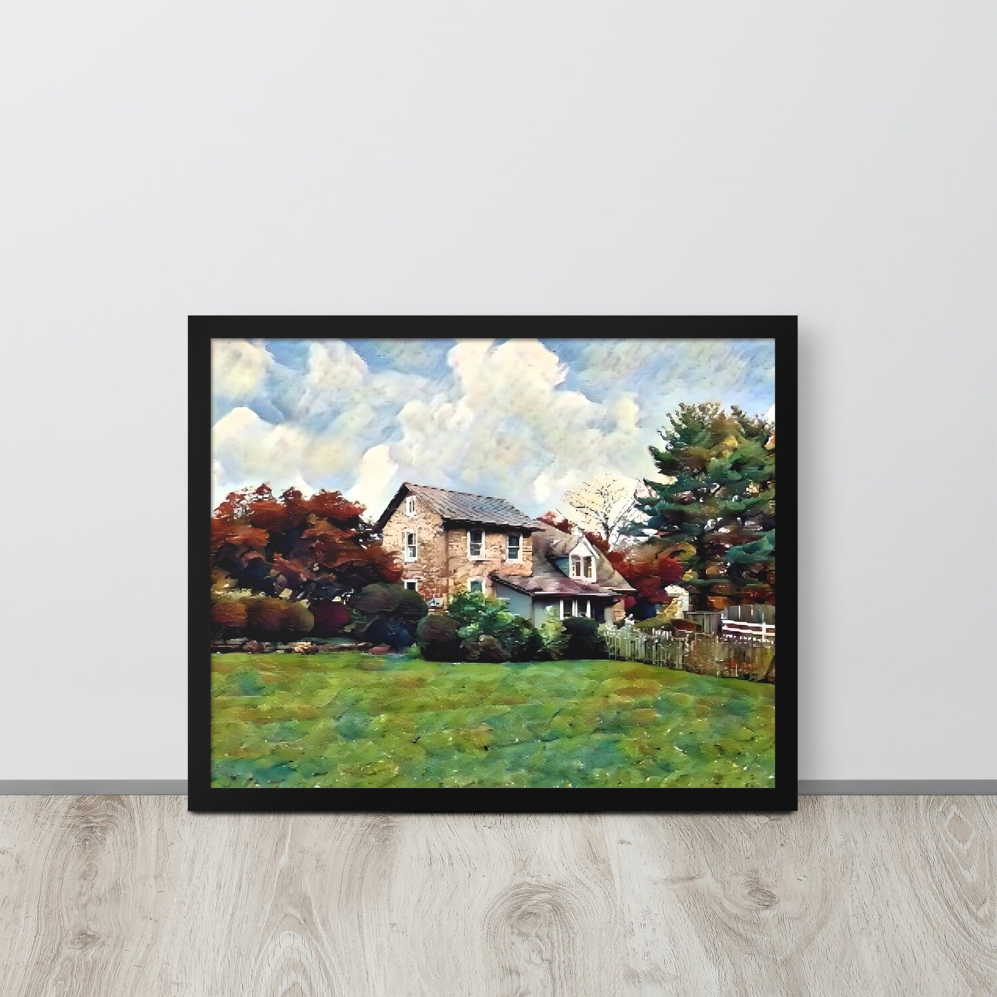 Farm House in Fall Framed Poster