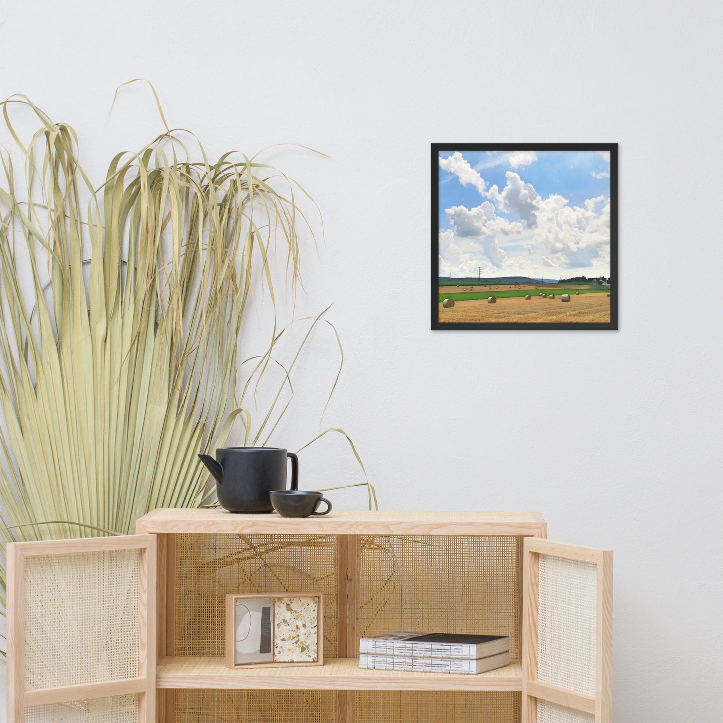 Bales of Wheat Farm Scene Framed poster