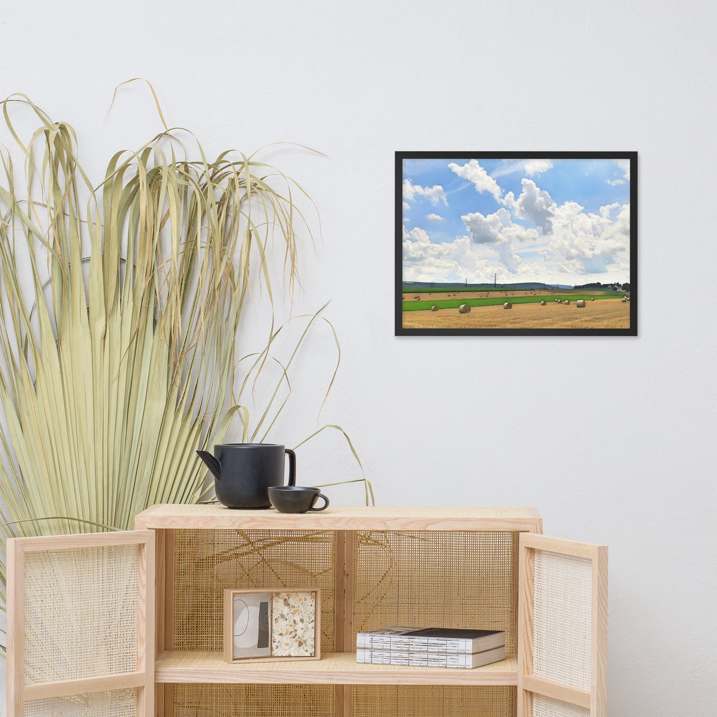 Bales of Wheat Farm Scene Framed poster