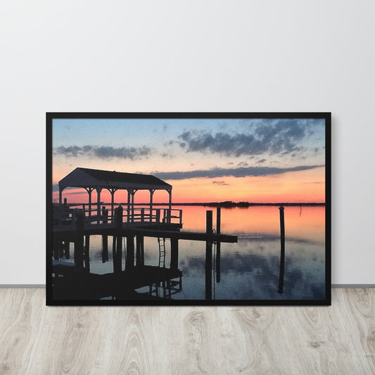 Sunset on Sunset Lake Framed poster