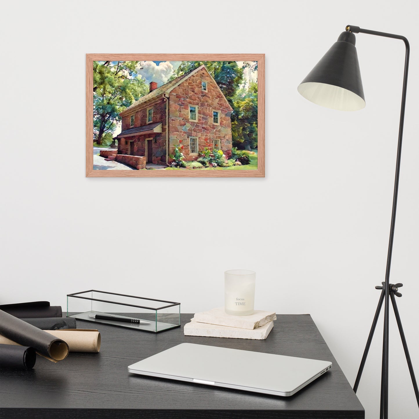 Farm House Scene Framed poster