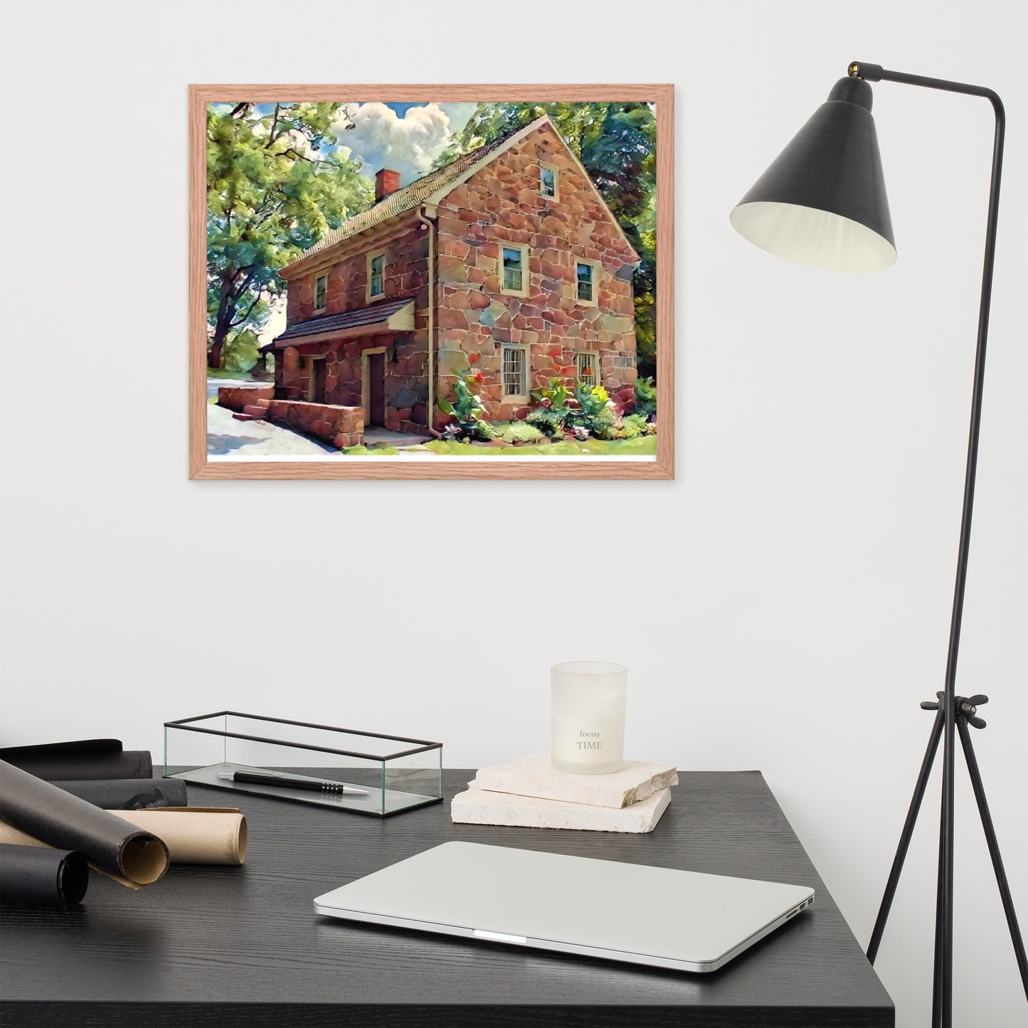 Farm House Scene Framed poster