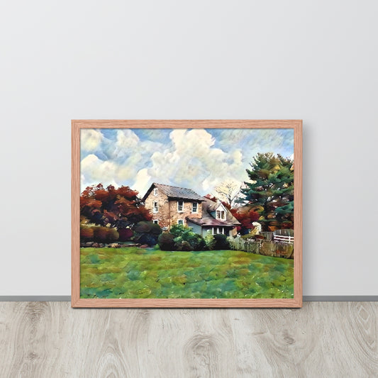 Farm House in Fall Framed Poster