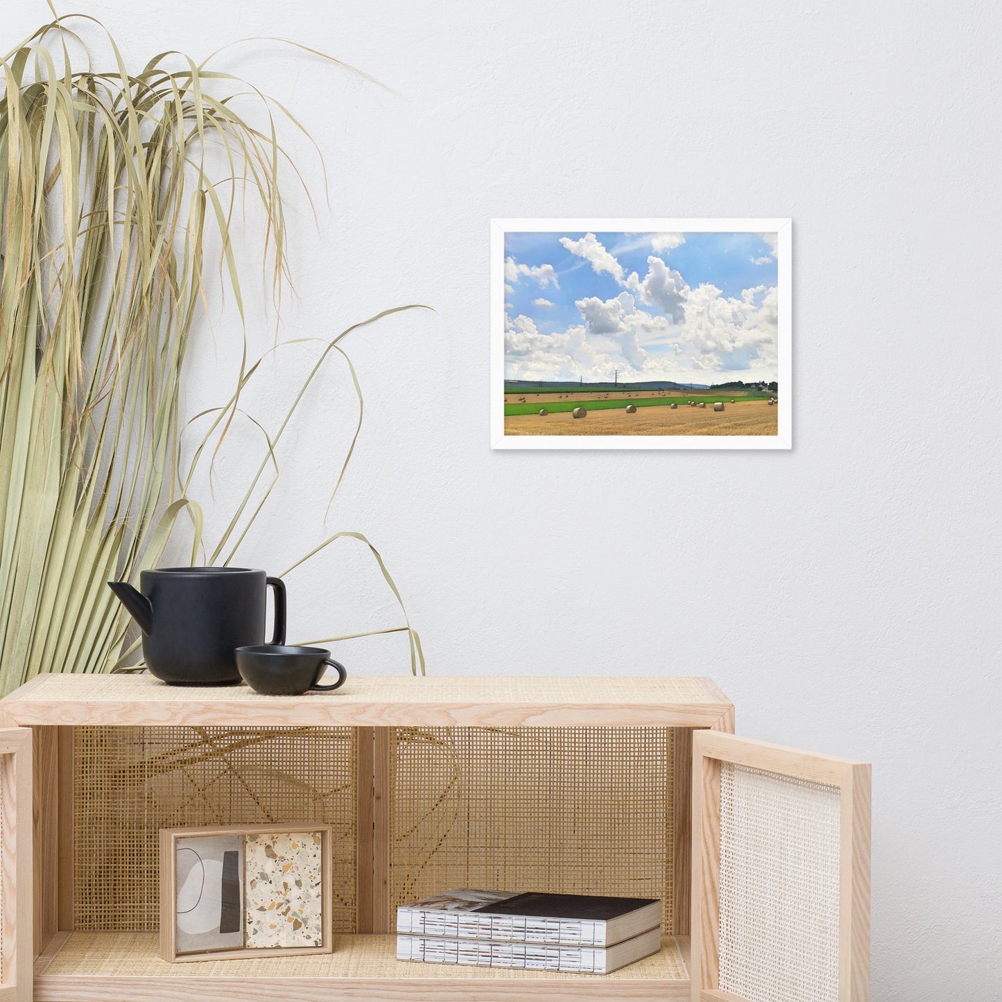 Bales of Wheat Farm Scene Framed poster