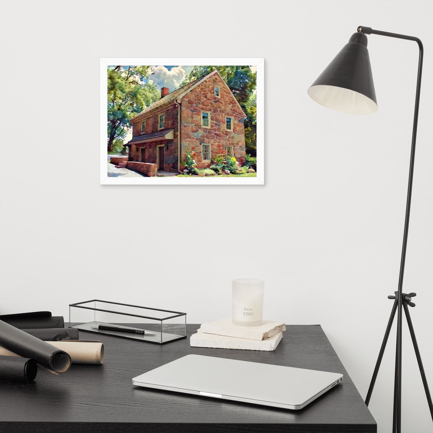 Farm House Scene Framed poster