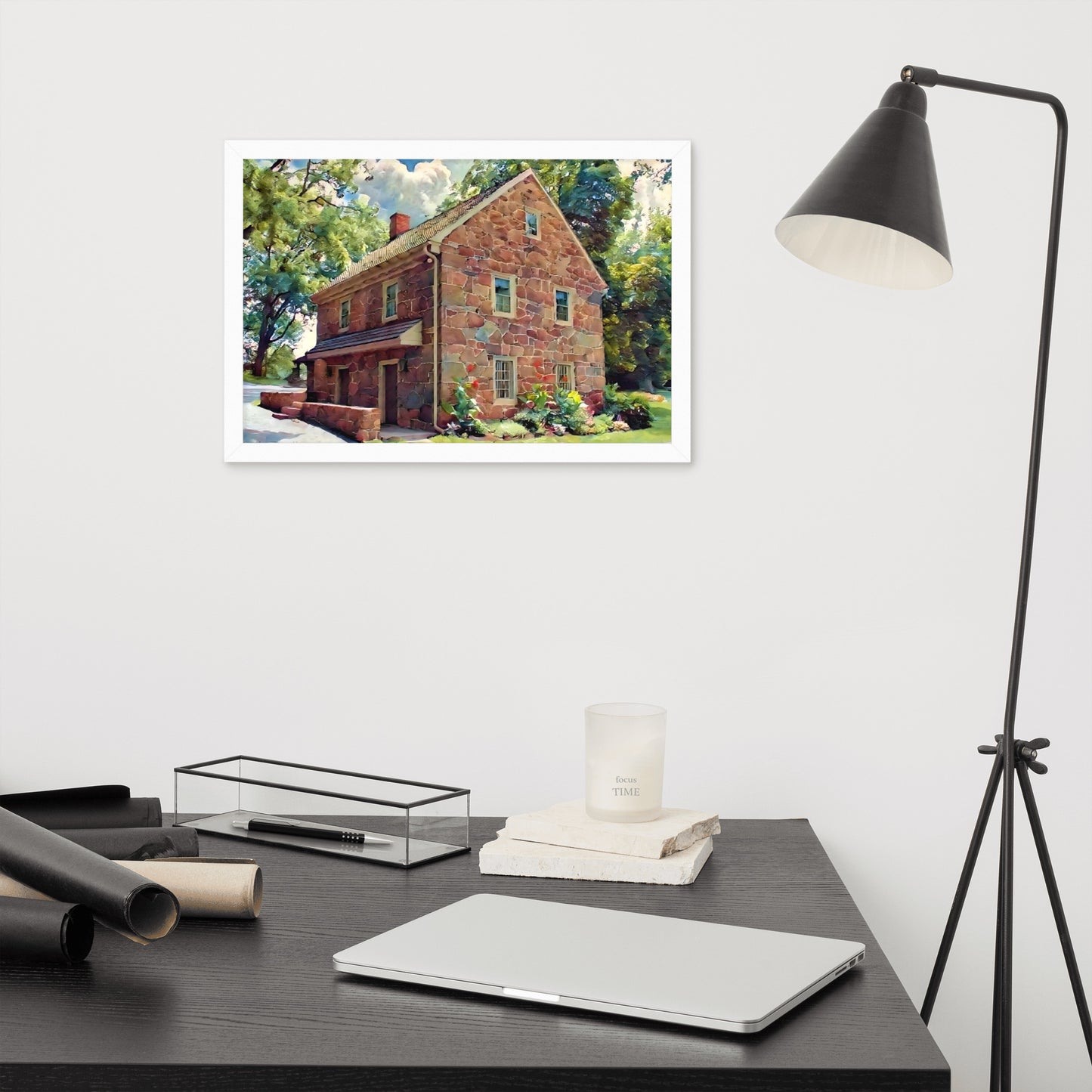 Farm House Scene Framed poster