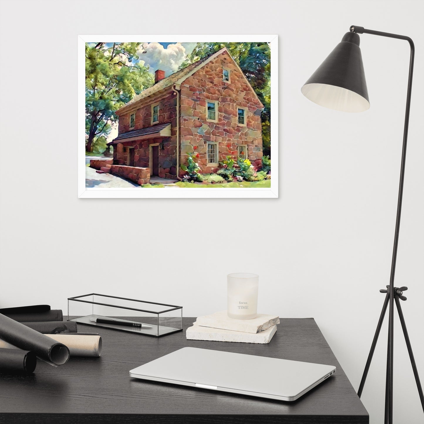 Farm House Scene Framed poster