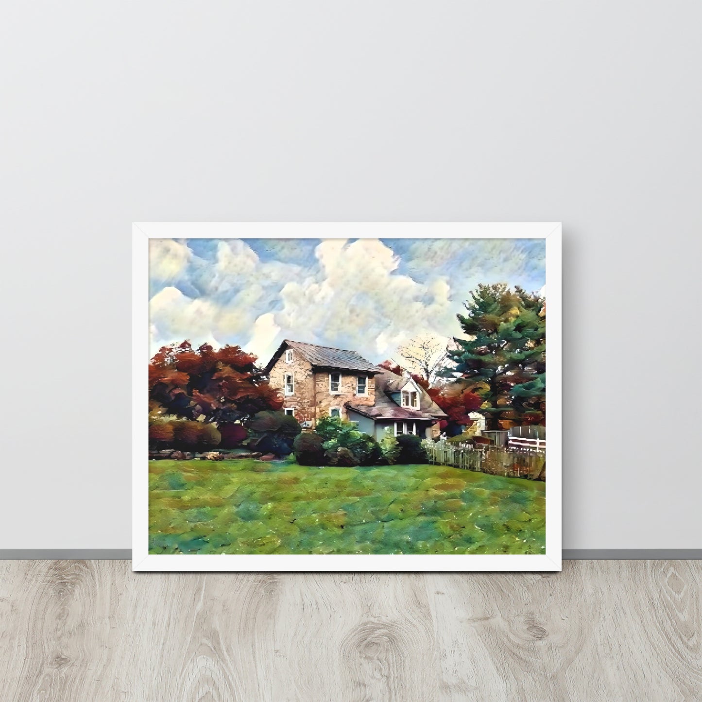 Farm House in Fall Framed Poster