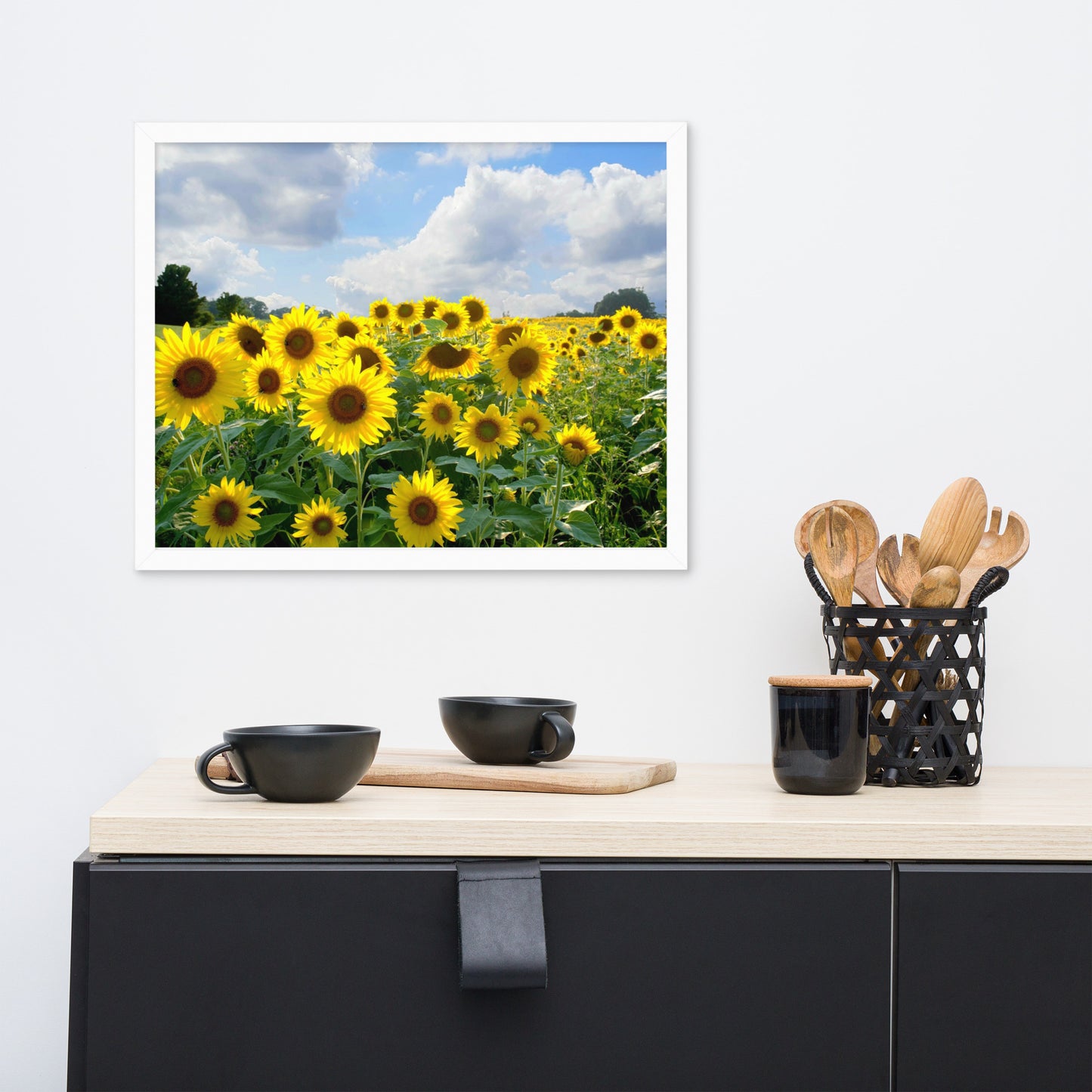 Sunflower Field Framed poster