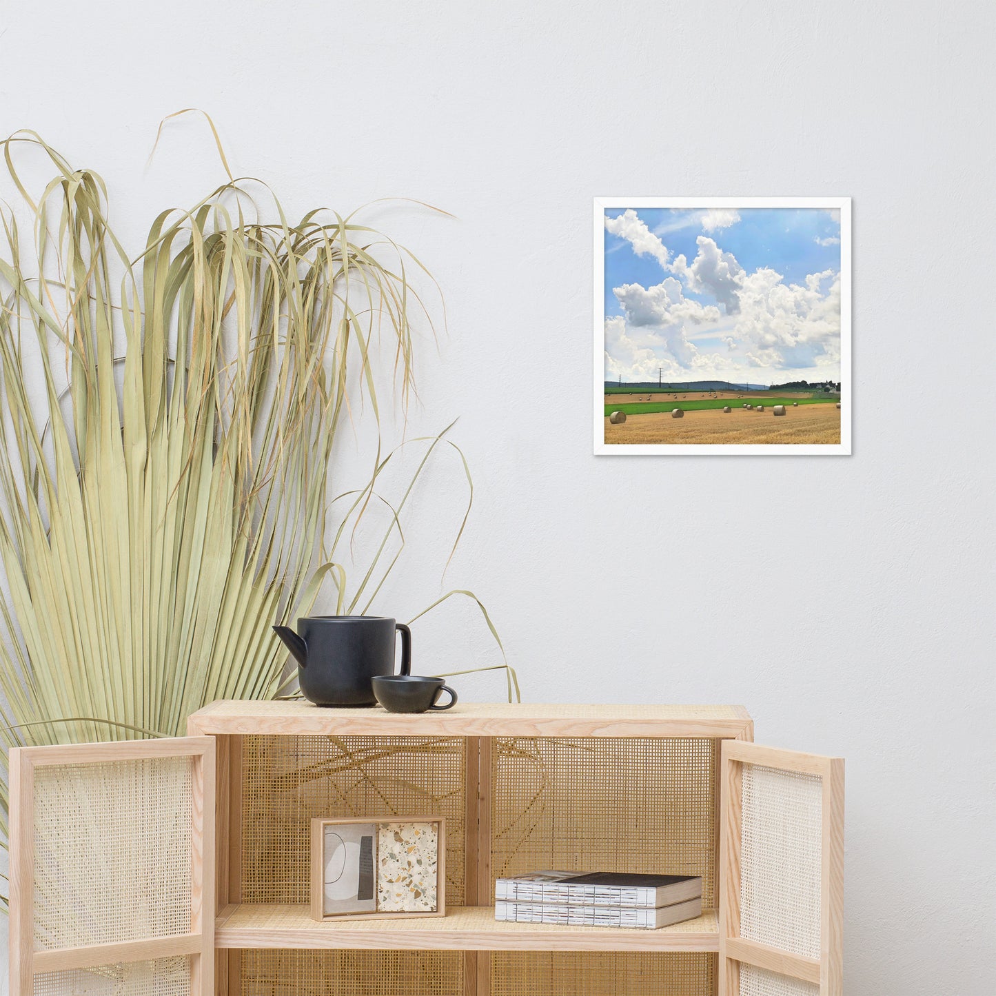 Bales of Wheat Farm Scene Framed poster