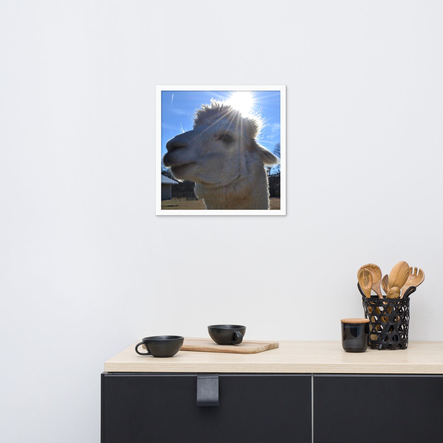 Cute Alpaca Blessed by the Sun Framed poster