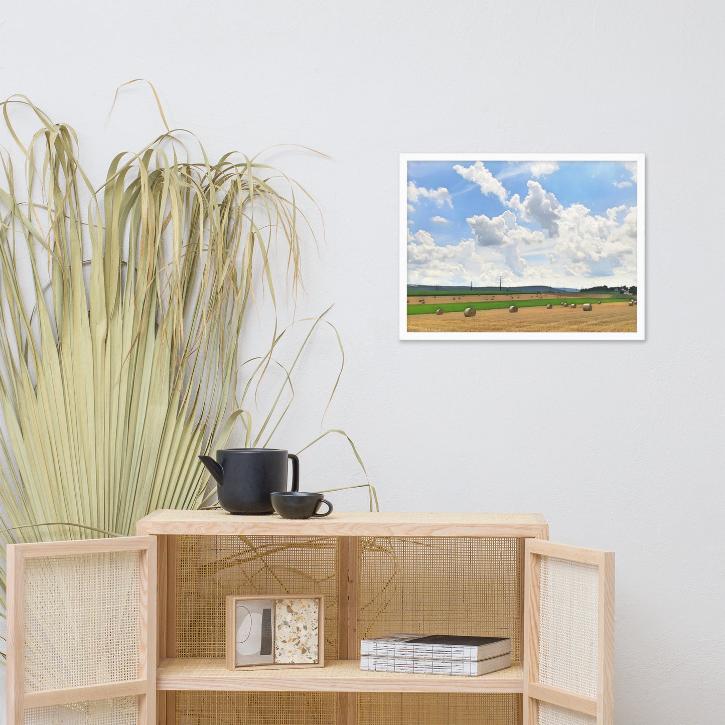 Bales of Wheat Farm Scene Framed poster