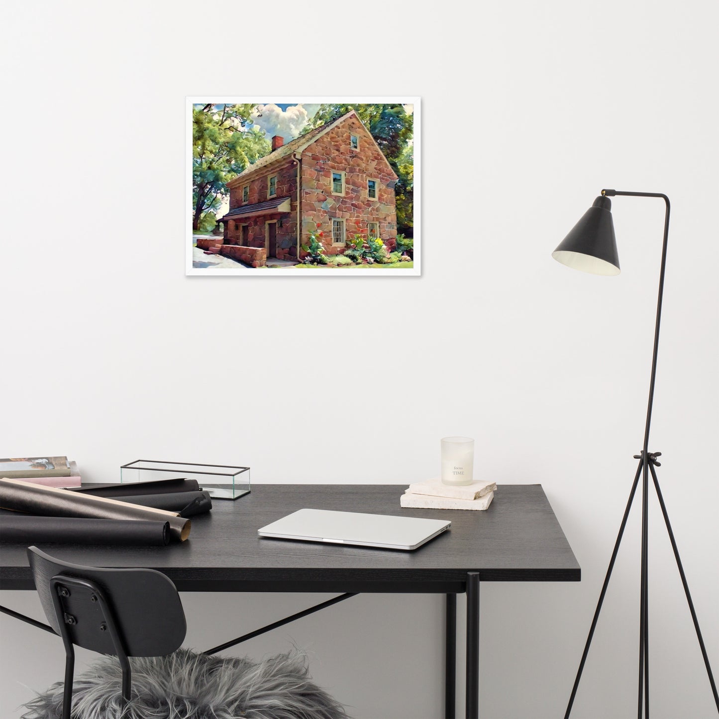 Farm House Scene Framed poster