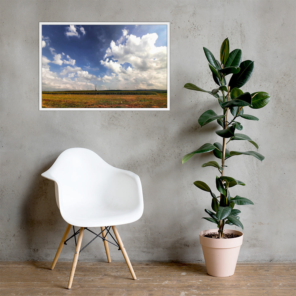 Fall Field Farm Scene Poster