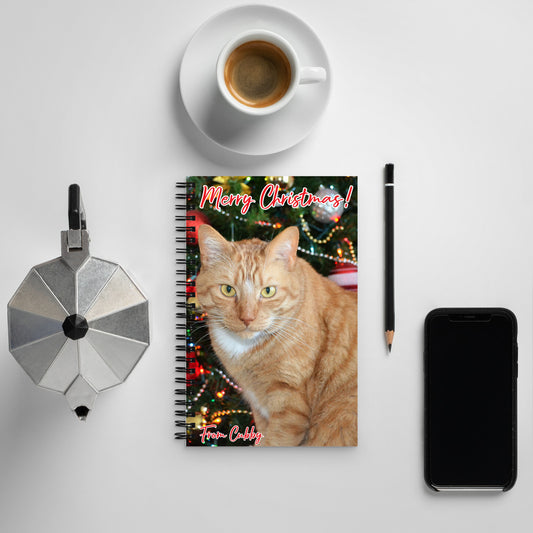 Merry Christmas and Happy New Year Kitty Cat Notebook