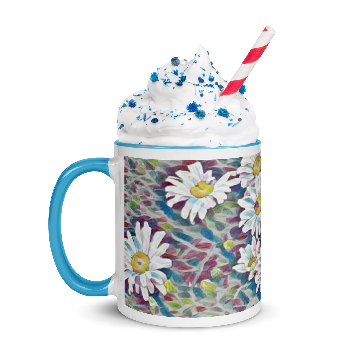 Crazy Daisy Boho Mug with Color Inside