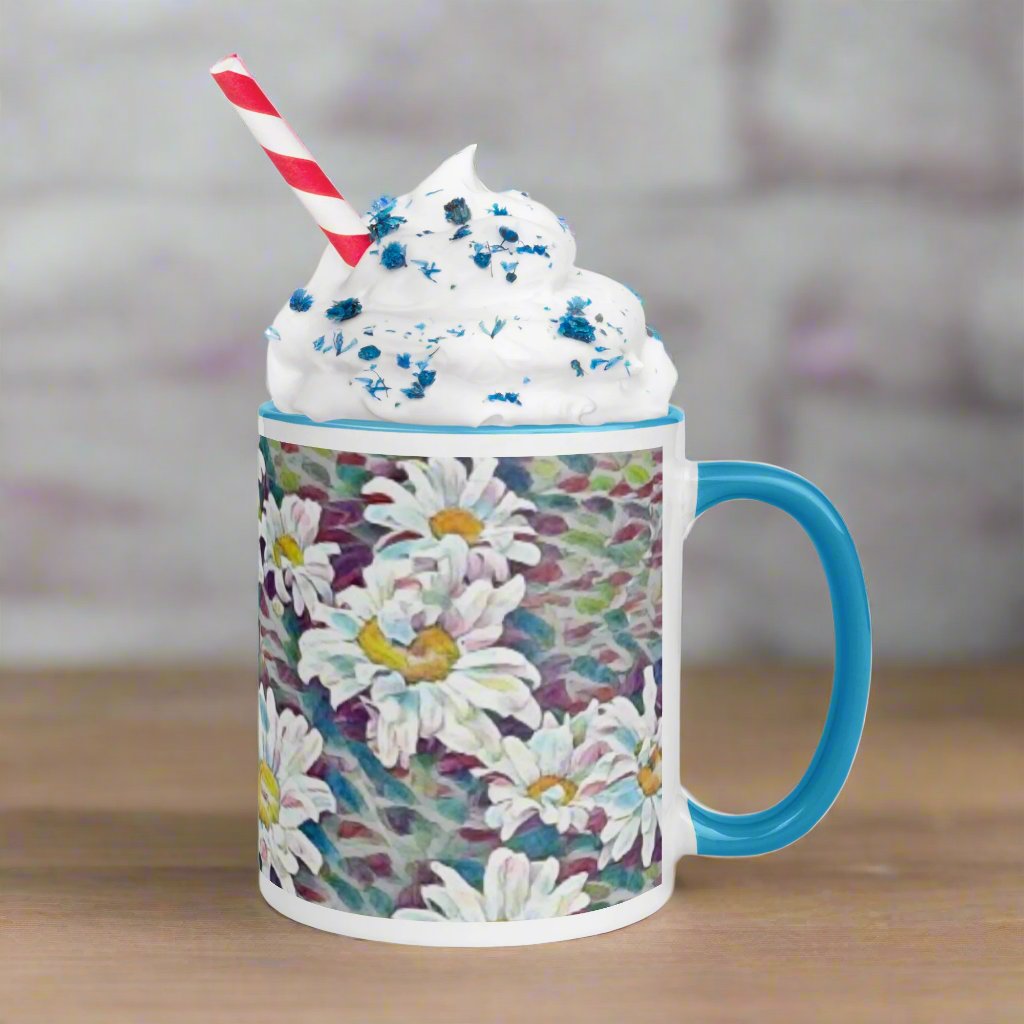 Crazy Daisy Boho Mug with Color Inside