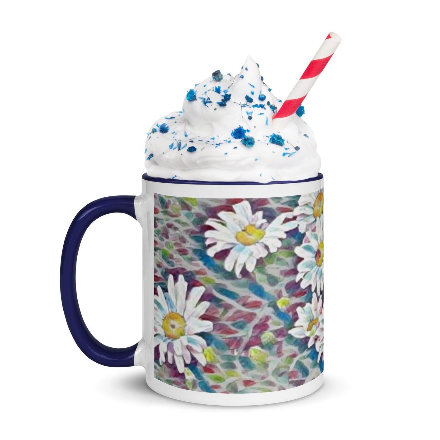 Crazy Daisy Boho Mug with Color Inside