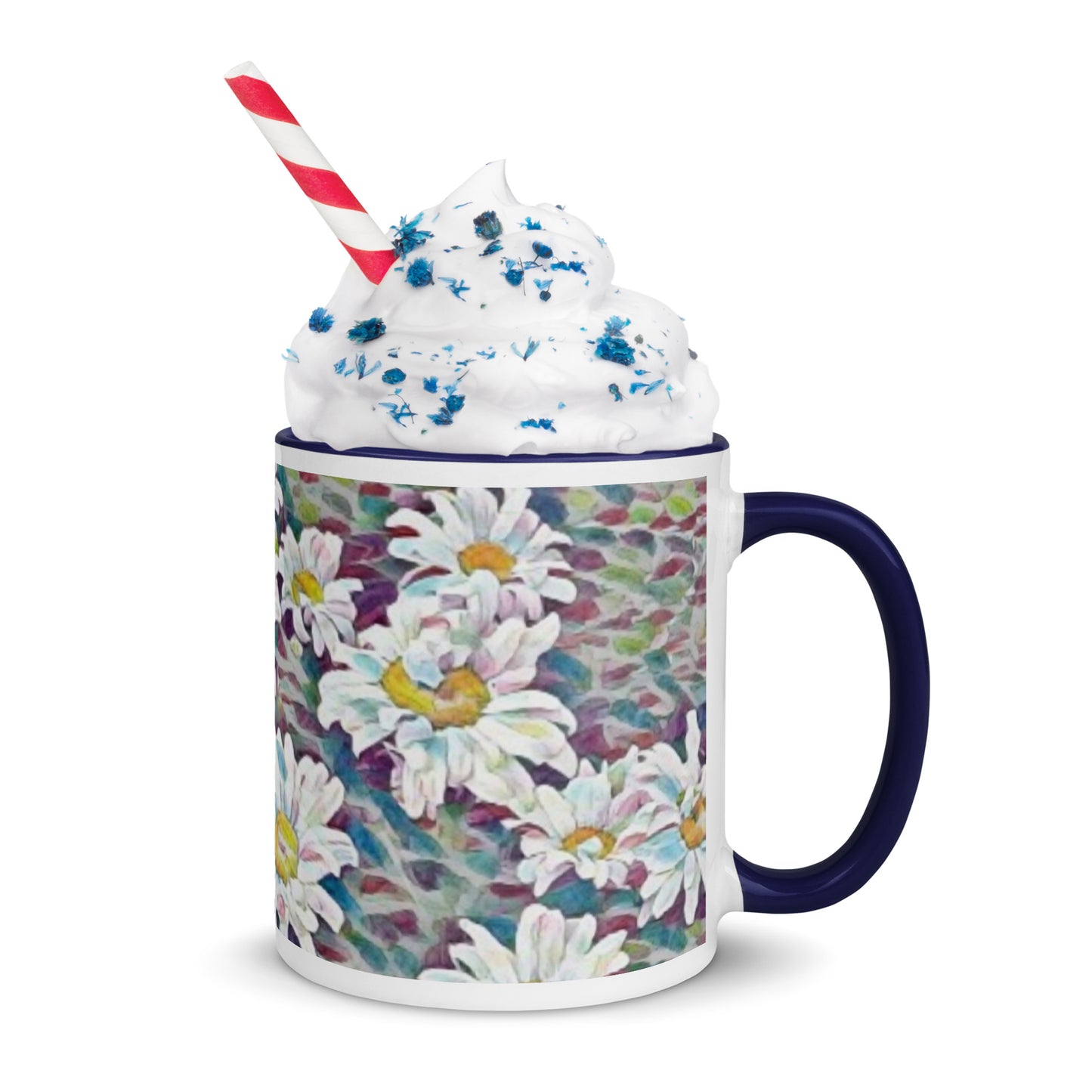 Crazy Daisy Boho Mug with Color Inside