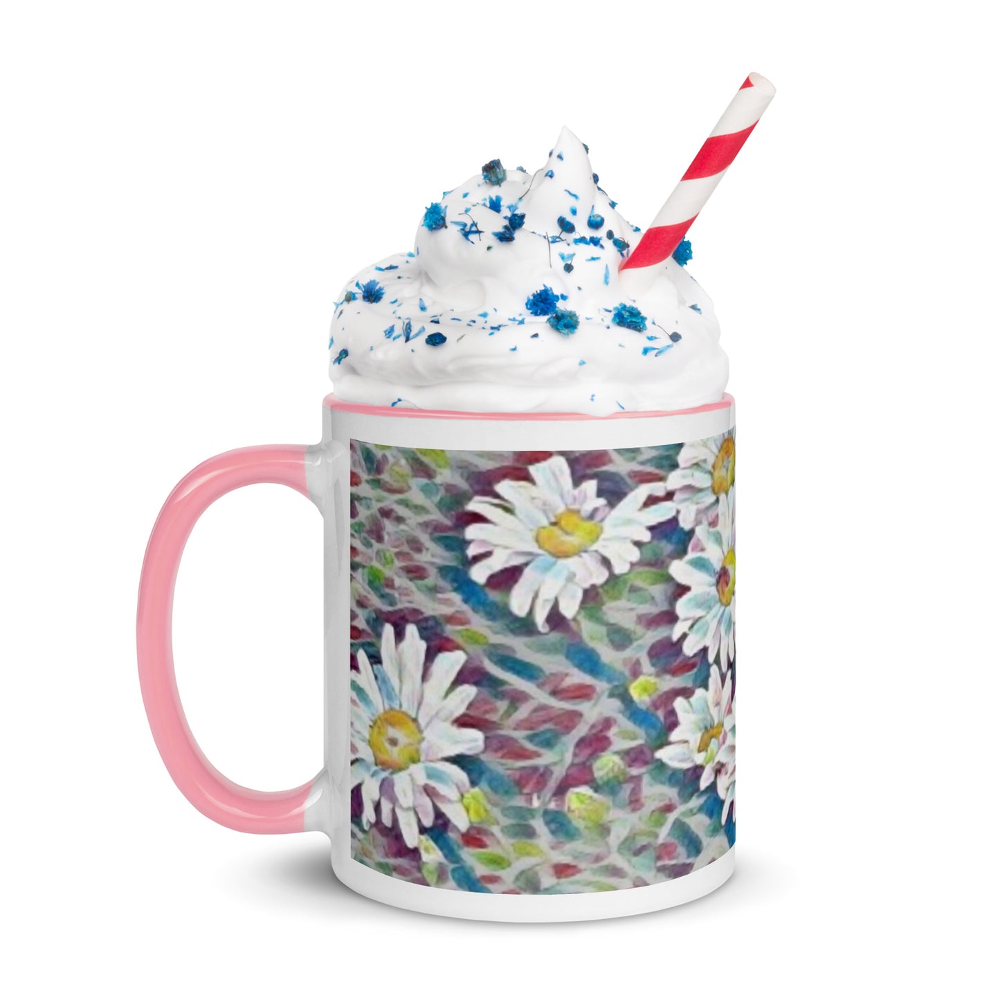 Crazy Daisy Boho Mug with Color Inside