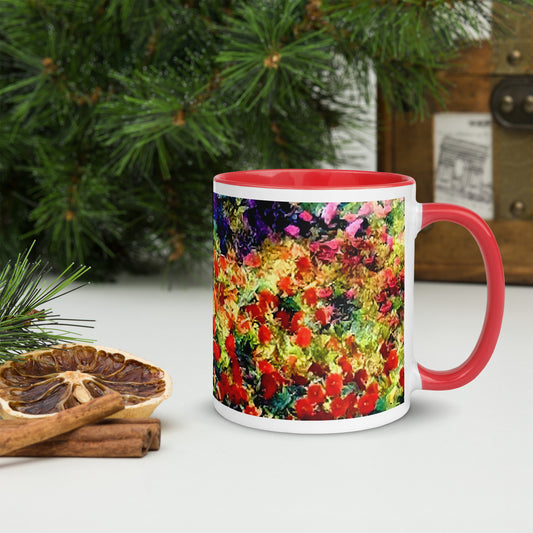 Impressionistic Wildflower Mug with Color Inside