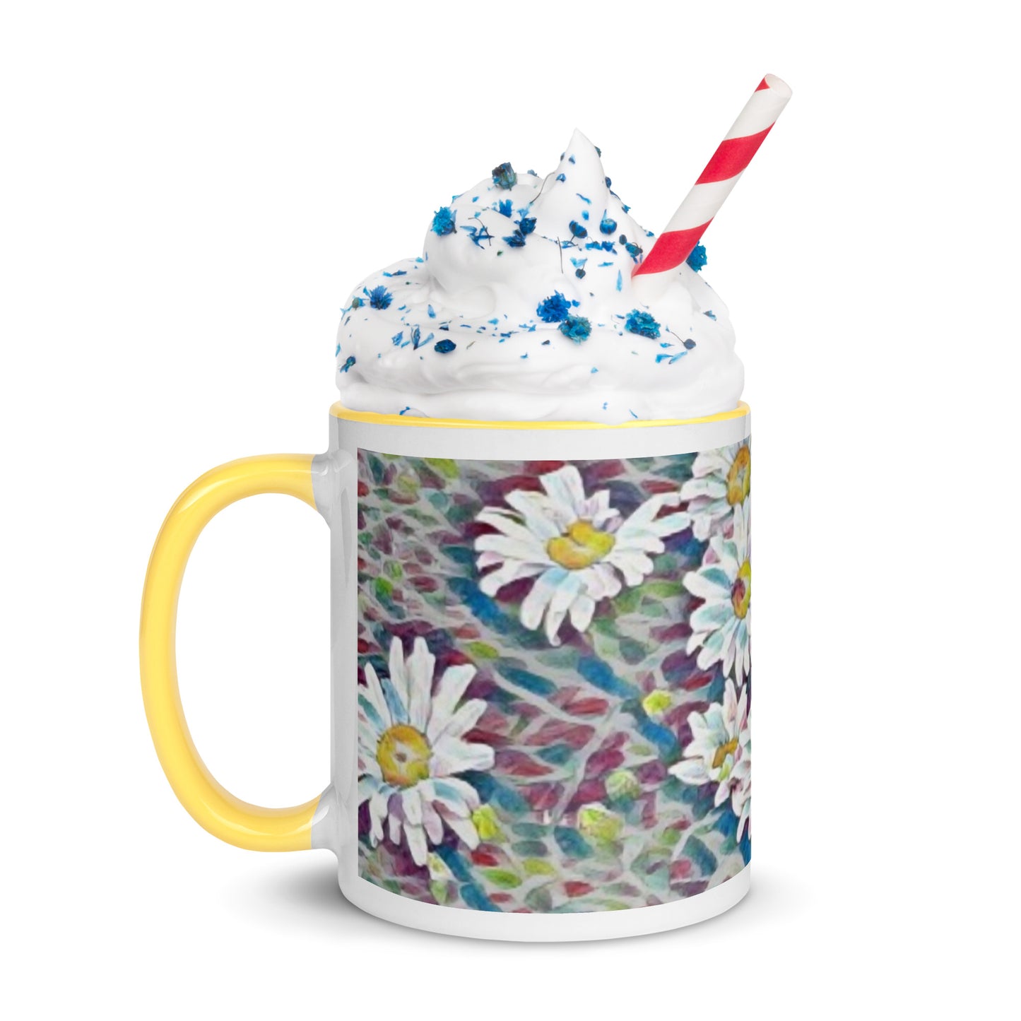 Crazy Daisy Boho Mug with Color Inside