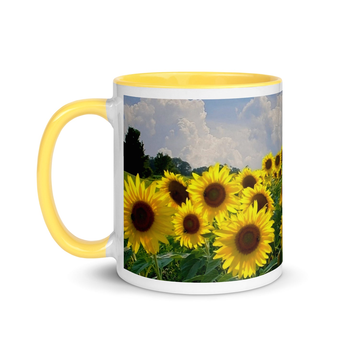 Sunflower Field Mug with Color Inside