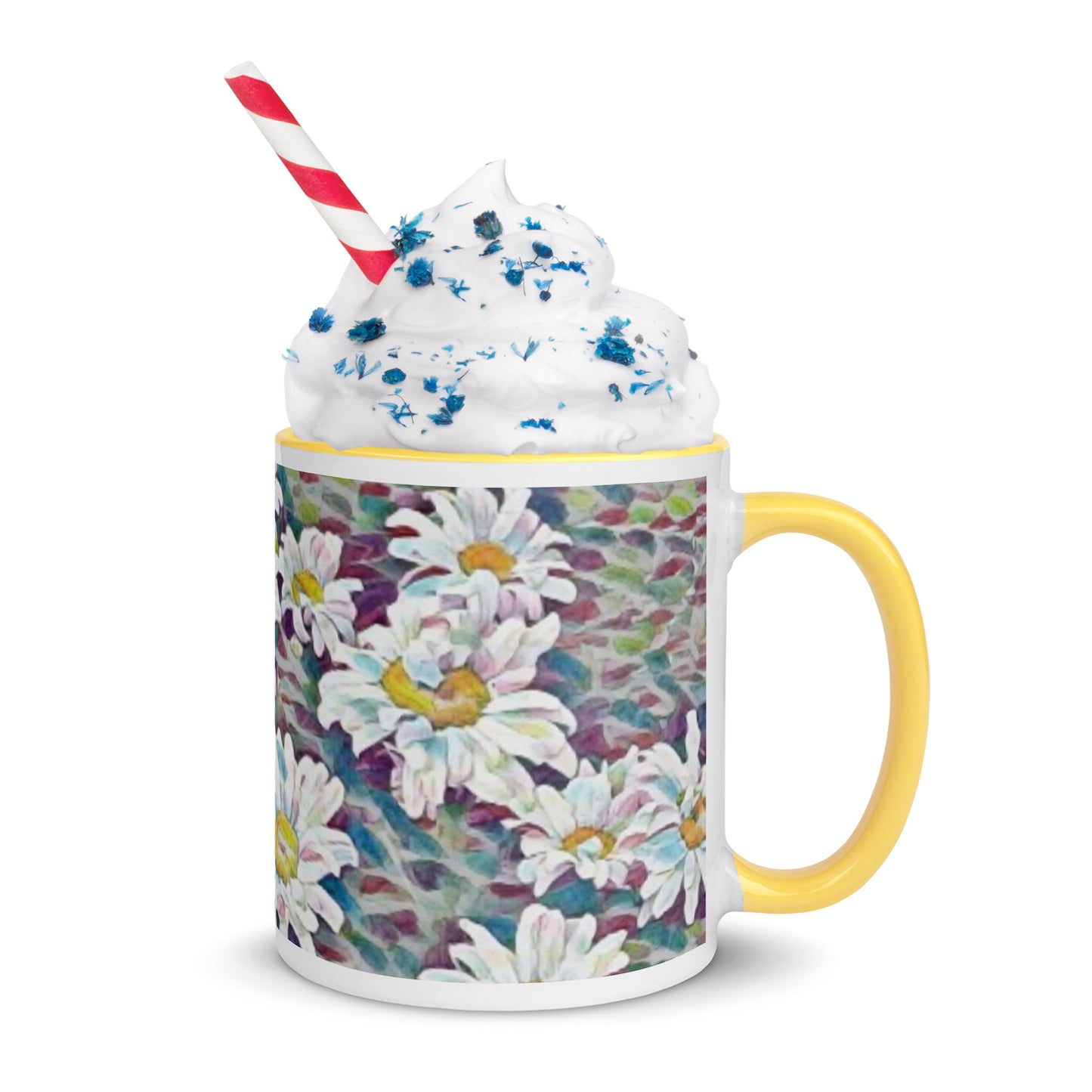 Crazy Daisy Boho Mug with Color Inside