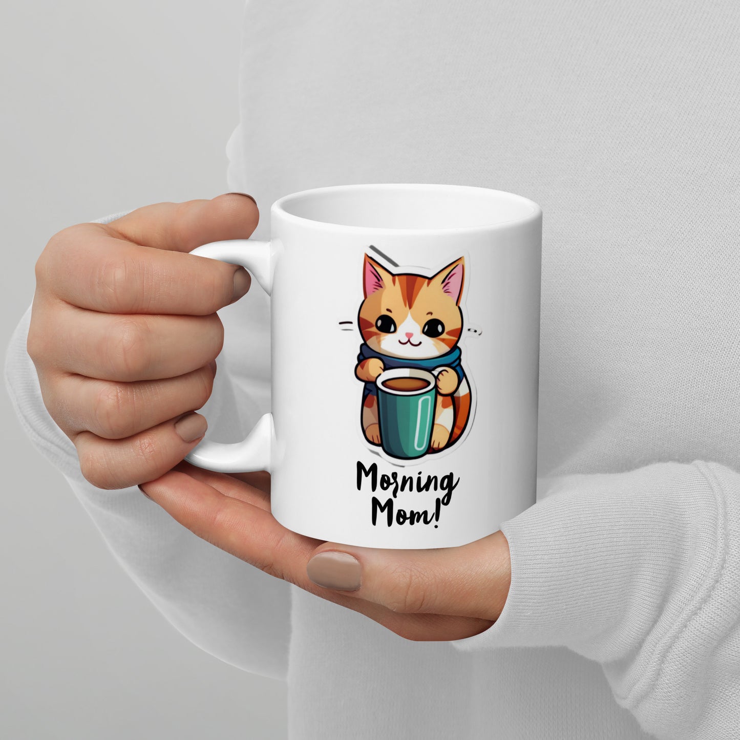 Cute Kitty 'Morning Mom' Mug-FREE SHIPPING