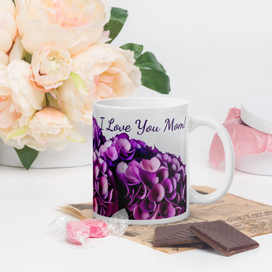 Purple Hydrangea Mug-I love you Mom