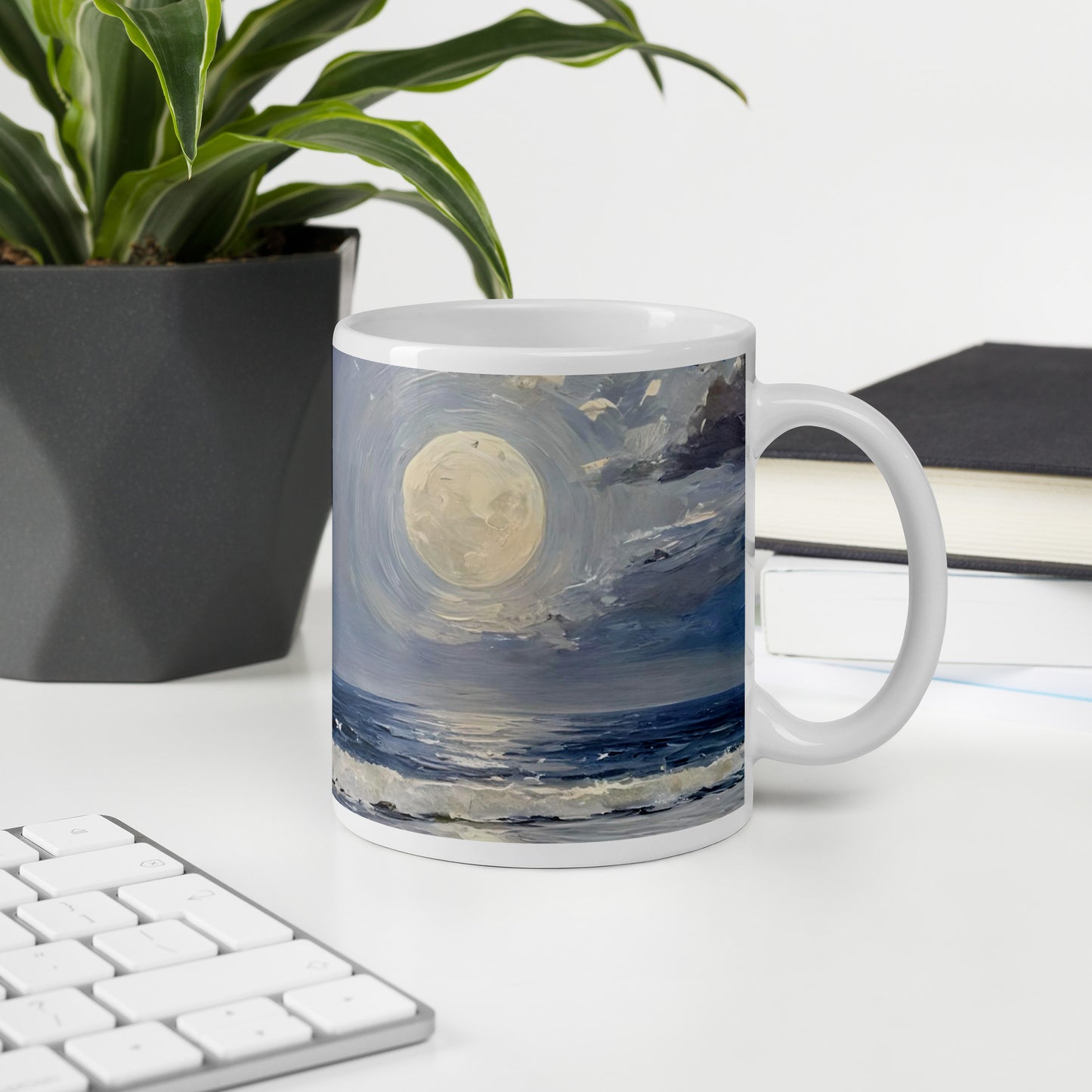 Moon Glow White Glossy Mug