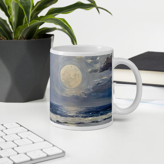 Moon Glow White Glossy Mug