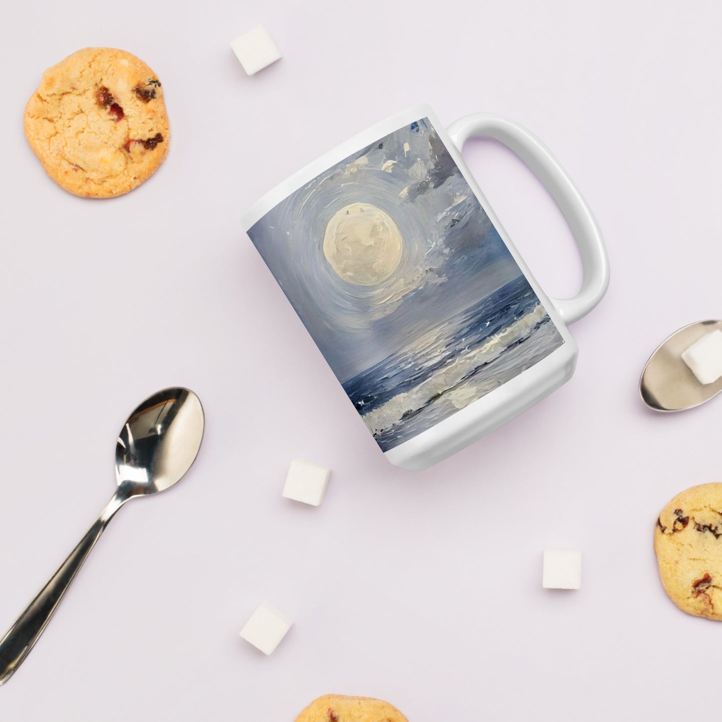 Moon Glow White Glossy Mug