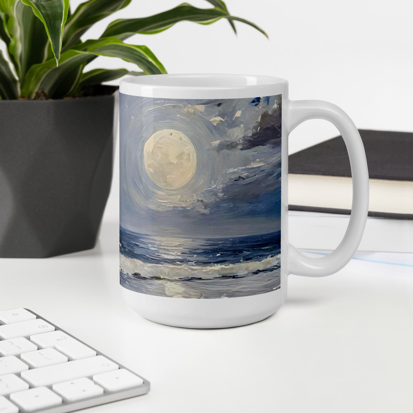 Moon Glow White Glossy Mug