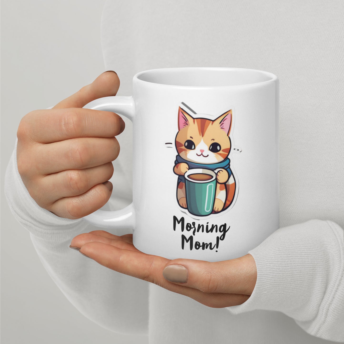 Cute Kitty 'Morning Mom' Mug-FREE SHIPPING