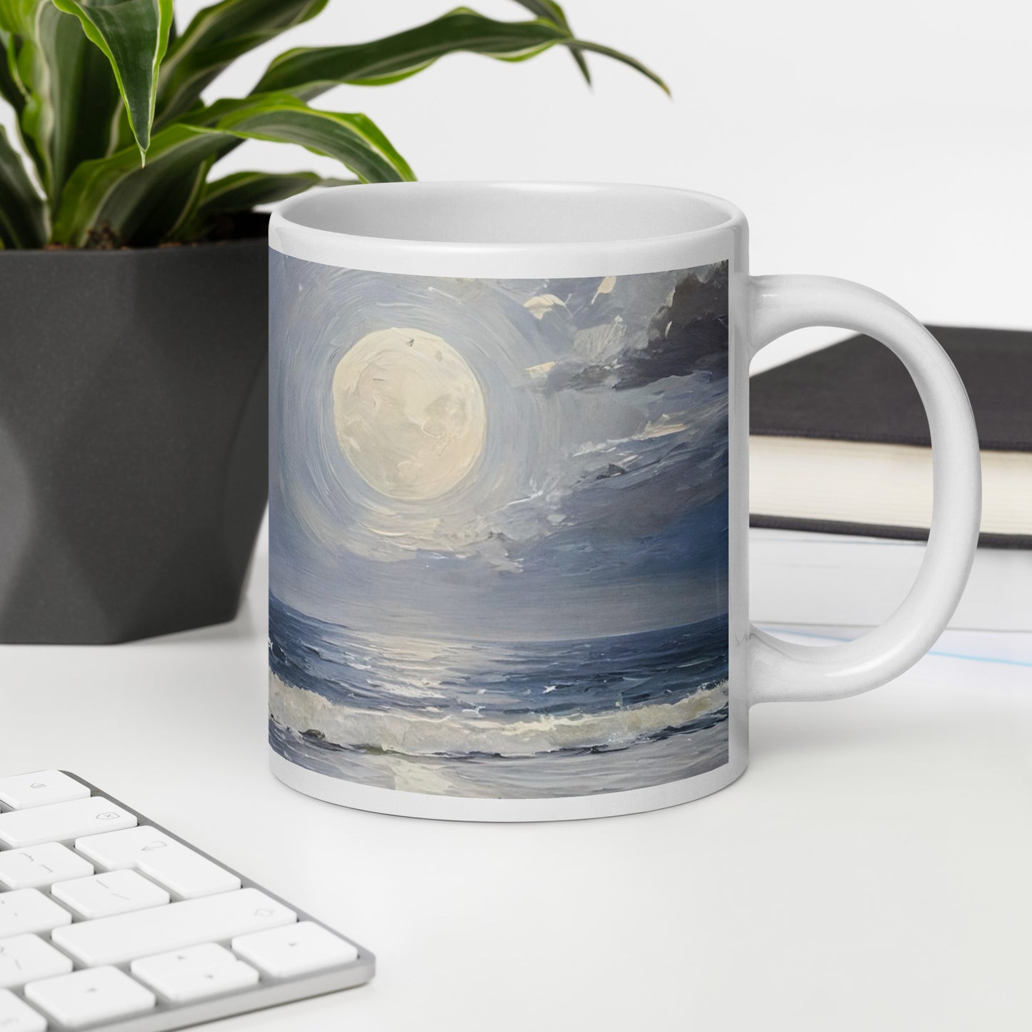 Moon Glow White Glossy Mug