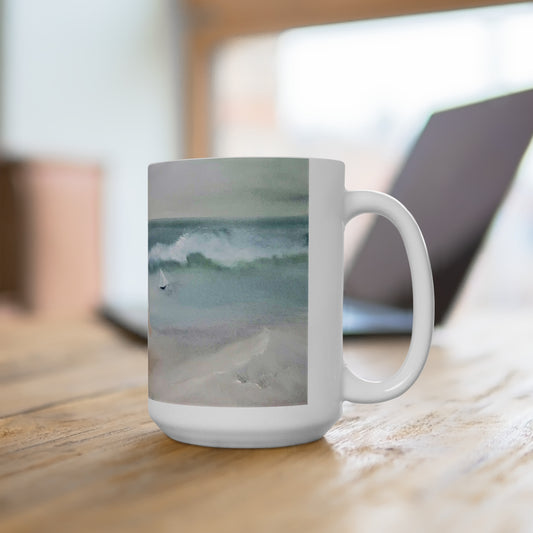 Dodie's Boy and Girl at the Beach Impressionistic Mug 15oz