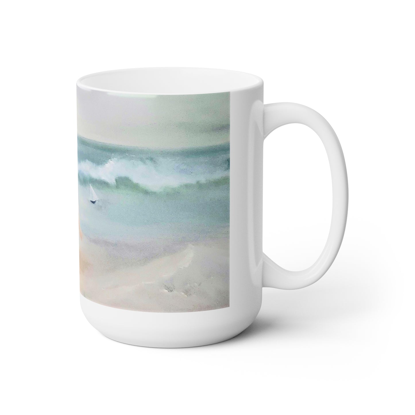 Dodie's Boy and Girl at the Beach Impressionistic Mug 15oz