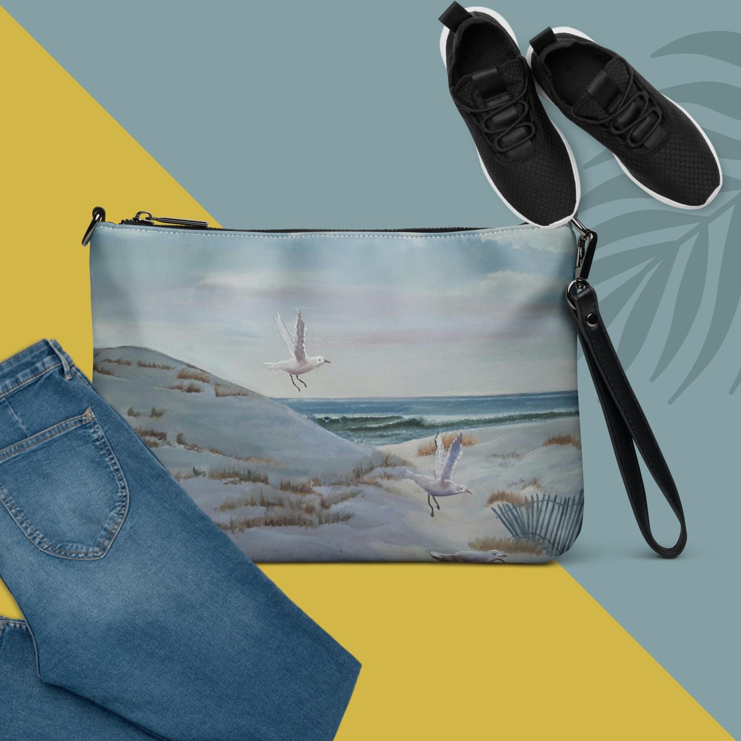 Dodie's Beach Scene Crossbody Art Bag