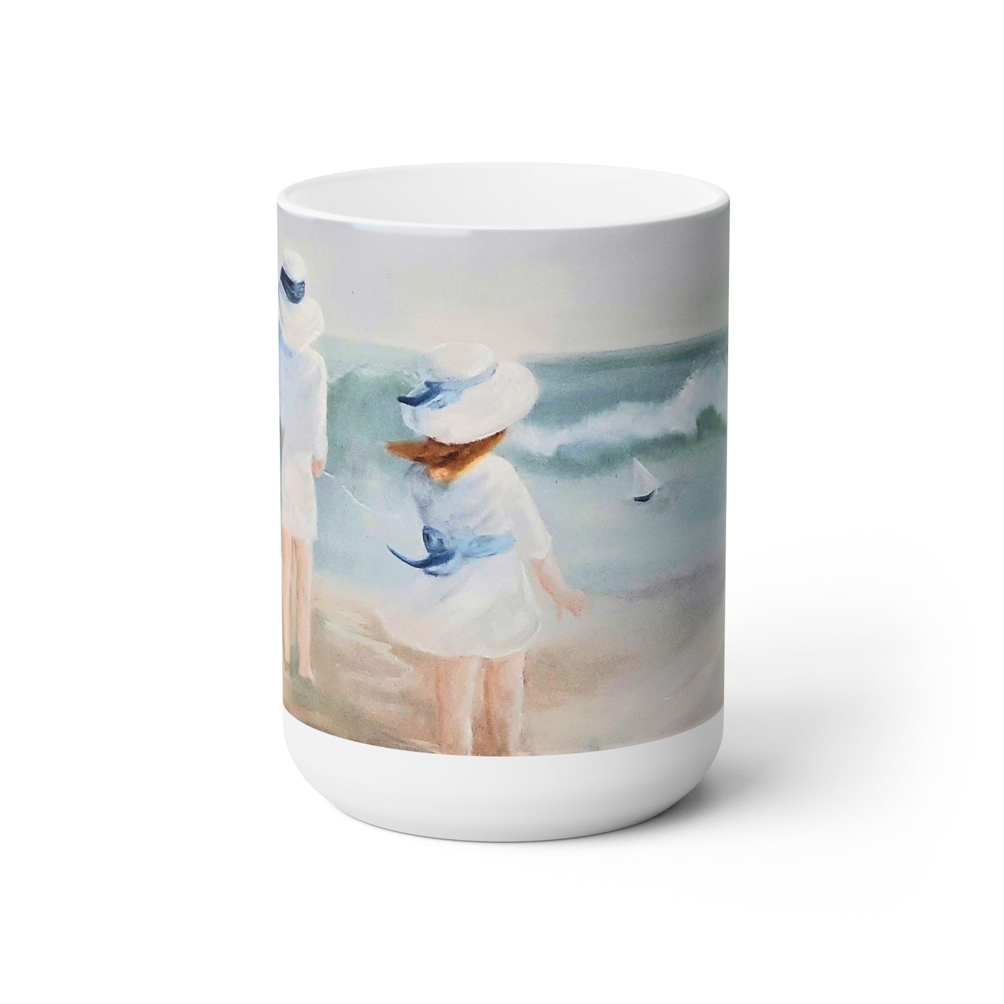 Dodie's Boy and Girl at the Beach Impressionistic Mug 15oz